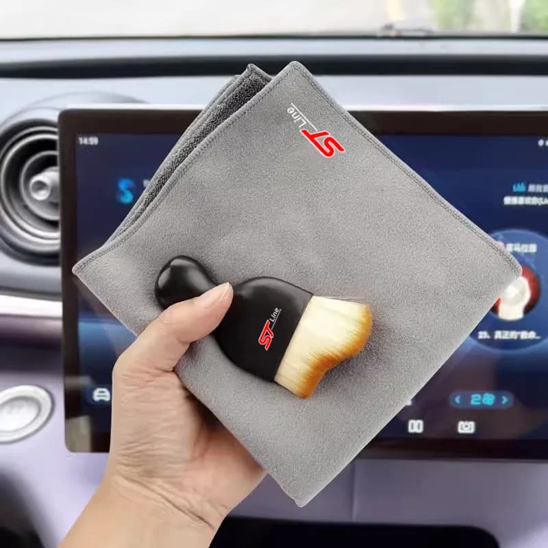 Pulizia auto Spazzola morbida Asciugamano in microfibra Strumento per la rimozione della polvere per Ford Mustang Focus Ranger Explorer Fiesta Expedition Mondeo Kuga