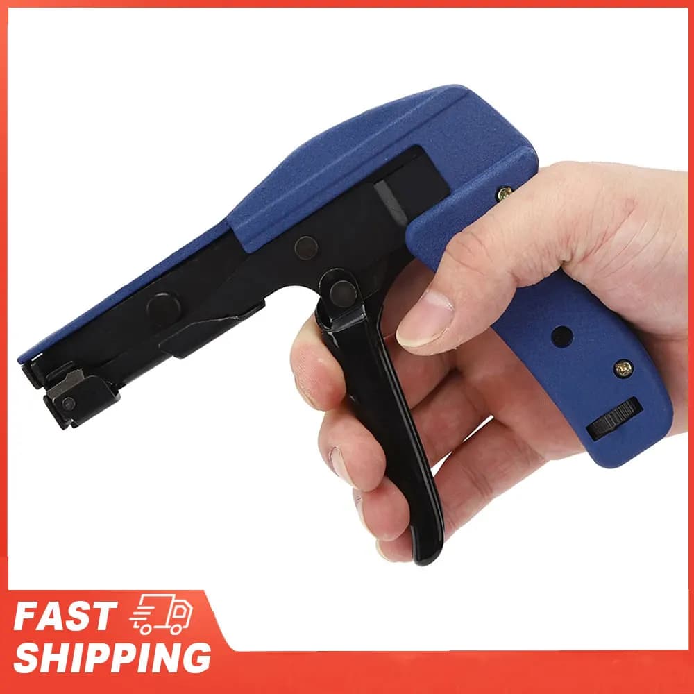 Pistola per fascette per cavi Pistola per fascette per cavi Blu Acciaio legato al cromo vanadio Strumento per tensionare fascette in nylon Strumento per tensionare fascette per cavi