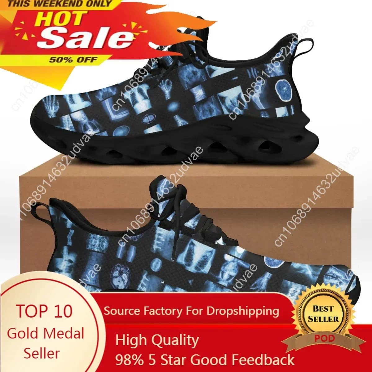 CYWGIFT Uomo Scarpe Da Ginnastica Tecnologia Radiologica Blu Stampa Casual da Uomo Leggero Appartamenti Calzature Zapatillas Hombre 2022