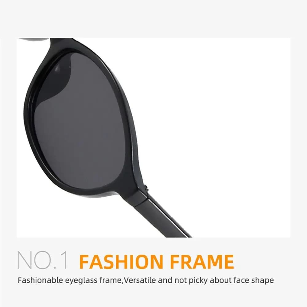 UV Protective Retro Sunglasses Oval Frame Black Shades Outdoor Sunglasses Street Decoration Photos Accessories Travel Goggles