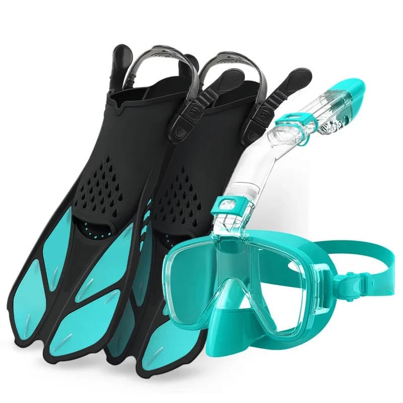 Snorkeling mask anti-fog mask Anti-loss with camera Snorkeling 2 pieces Set fins in Silicone underwater mask sport Adjustable design