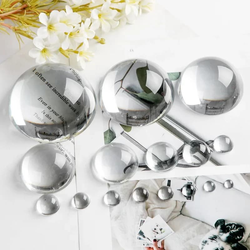 Sfera Semisferica Trasparente in Plastica Solida 4/5/6/8/10-130mm, Cupola di Cristallo per Decorazioni Casa, Fai da Te, Oggetti Magici, Ornamenti Decorativi