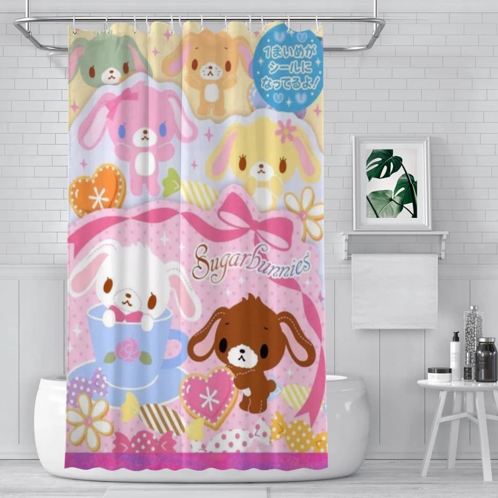 SugarbunniesArredamento unico Tende da doccia per bagno in tessuto moderno, design artistico, tenda con stampa