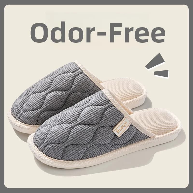 Pantofole da uomo in lino antiscivolo per interni, comode pantofole slip-on casual per la primavera, ideali per la casa e per coppie