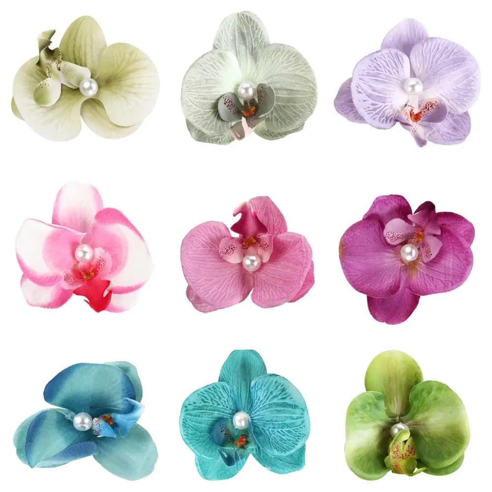 Hair Clip Flower Orchid Pink Hair Accessories Ornament Hair Fork for Orchid Side Mollette Copricapo Bars Bohemia Woman