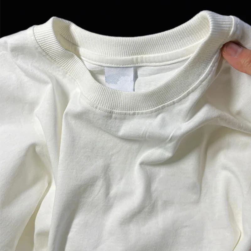Ladies' Oversize Fleece-Lined Long Sleeve T-Shirt Lazy Style Base Layer Winter Inner Wear White Commute Korean round Neck Cotton