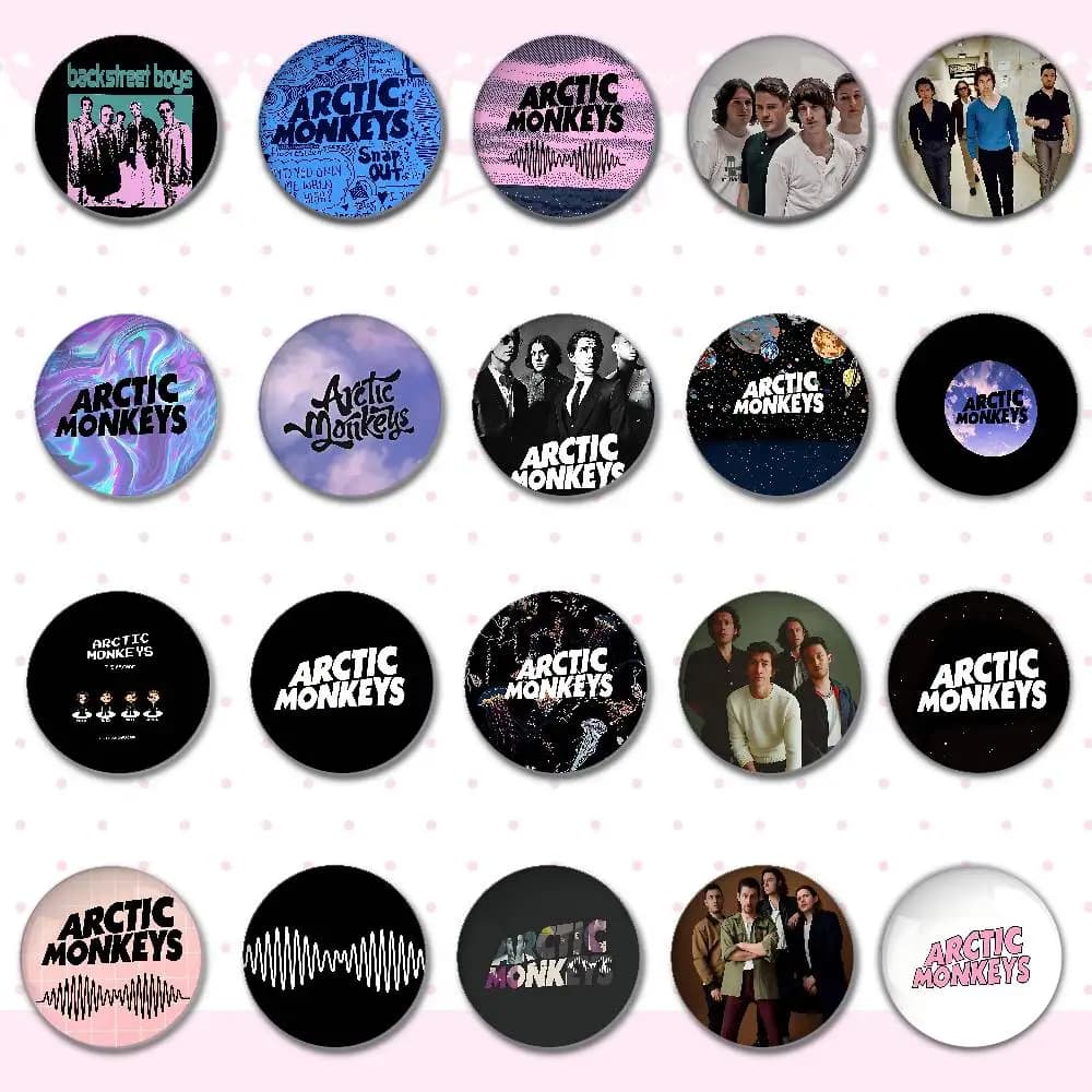 Spille Rotonde A-Arctic M-Monkeys, Distintivi Cartoon Carini per Cosplay, Accessori Fai-da-Te per Zaini, Abbigliamento e Gioielli