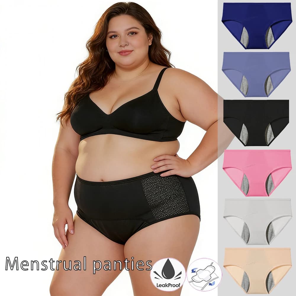 2-3-5pcs Menstrual Panties for women's menstruation,Plus Size Period Underwear Girls Physiological Waterproof Briefs+Gift