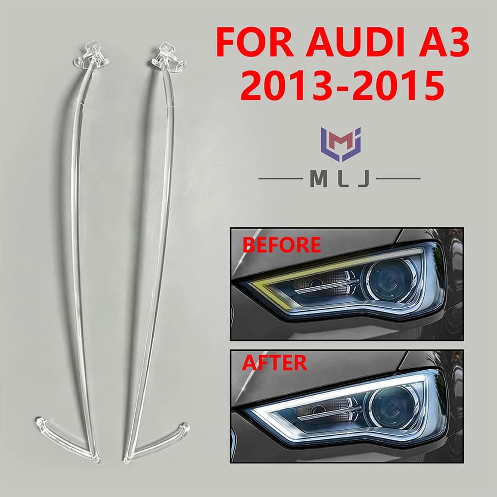 For Audi A3 2013-2015 High Bright Angel Eyes LED DRL Light Guide Acrylic Tube Strips Daytime Running Light Replacement Headlamp