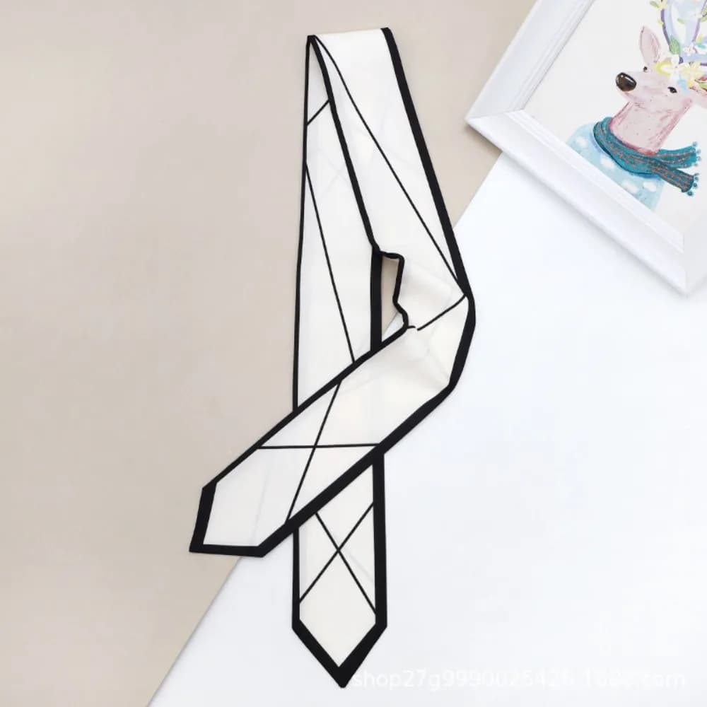 Decorative Binding Printing Twill Ribbon Skinny Silk Long Ribbons Decorative Ribbon Luxury Design Silk Scarf Hair Accessories