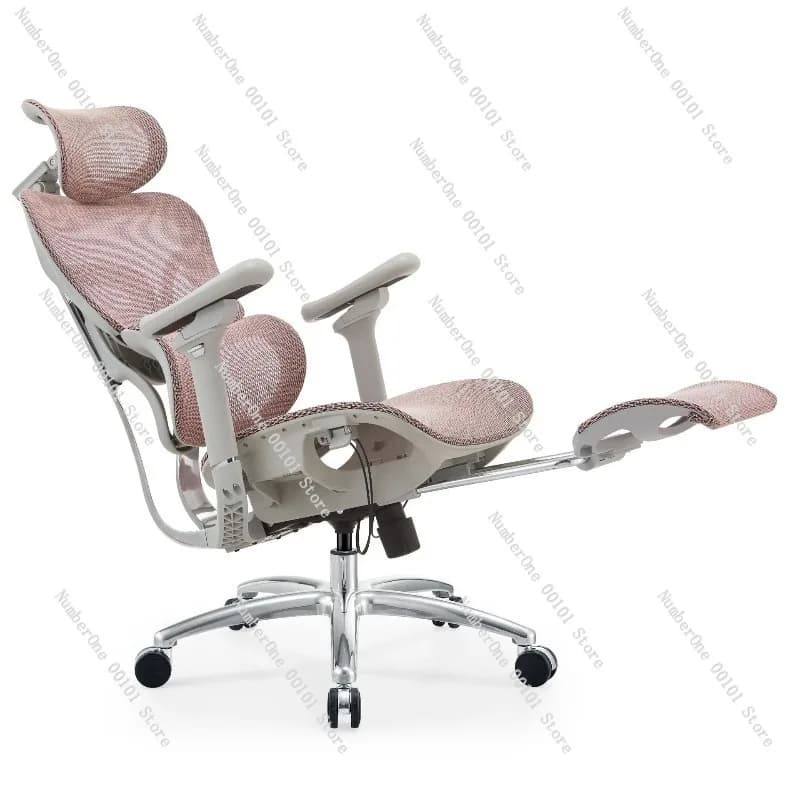 Sedia ergonomica per computer rosa Comoda sedia da gioco Scrivania da ufficio Sedia da studio girevole Studente regolabile a lunga seduta con