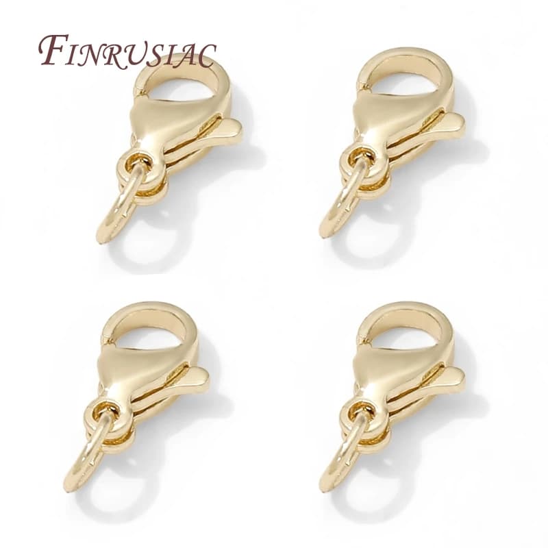10mm Carabiner Locks Stainless Steel Gold Plated, Jewellery Connectors Locks DIY Bracelets creating accessories, jewelry clasp