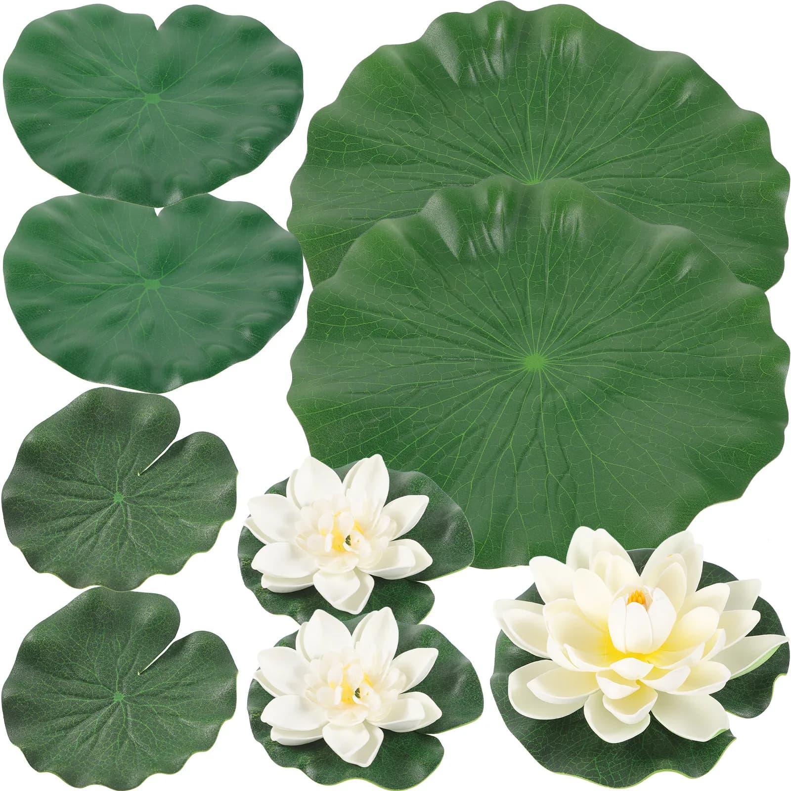 1Set Artificial Lotus Flower Floating Pond Plant Plastic Simulation Lotus Decoration Fish Tank Aquarium Landscape Home Garden