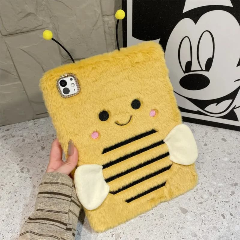 Custodia per Tablet 3D a Forma di Ape Cartone Animato con Porta Matite, Morbida e Soffice, per Huawei HONOR V6/V7 10.4in V7Pro/V8 11in X8Pro/X9 11.5in