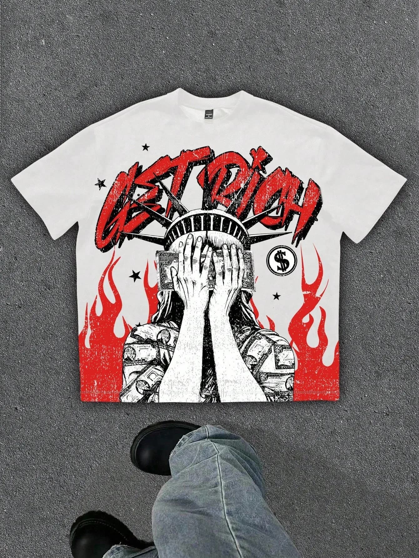 The new men's T-shirt for the summer of 2025 features a casual fashionable soft and breathable 3D angel pattern print
