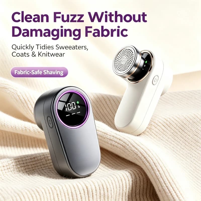 Electric Lint Remover Rechargeable Clothes Fuzz Shaver Portable Sweater Defuzzer Compact Fabric Trimmer For Home Travel