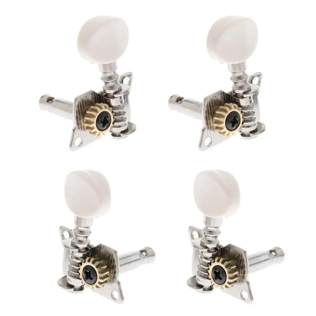 Confezione da 4 piroli per ukulele aperti in metallo 2L2R, meccaniche per chitarra a 4 corde fai da te