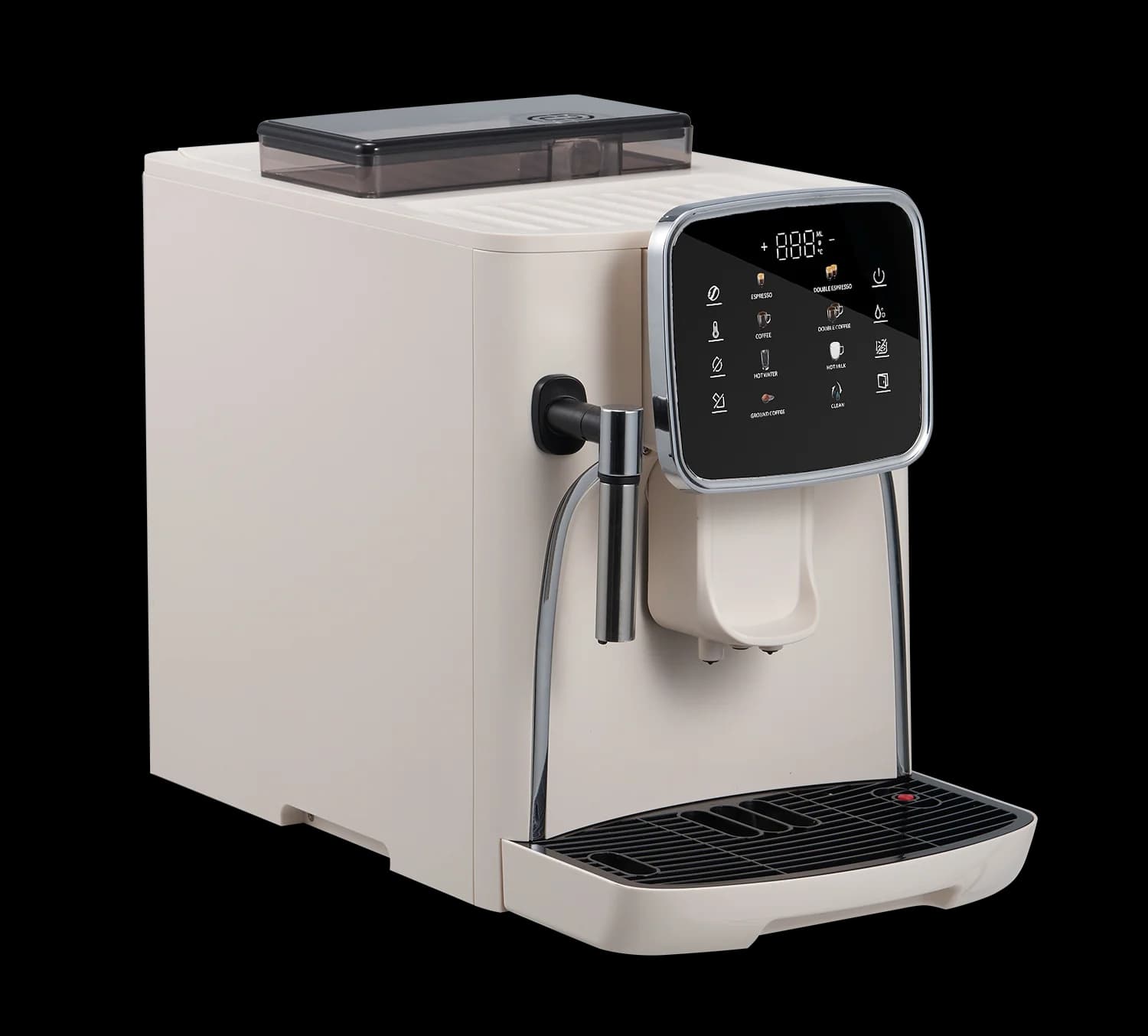 Automatic Coffee Machine with Touch Screen, for Espresso, Coffee Powder and Milk Foam, Domestic Use