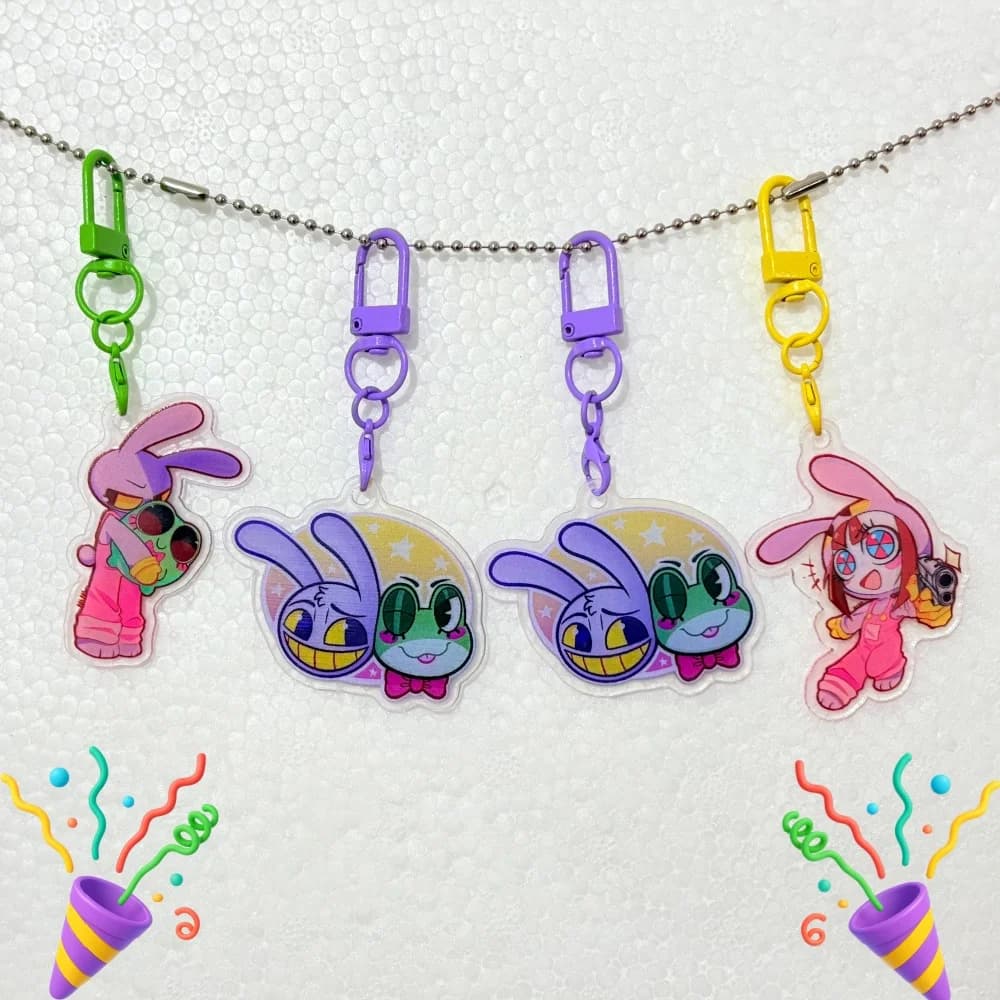 For TADC Jax Pomni Anime Peripheral 5CM Acrylic KeyChain Cartoon Series Decoration Pendant Backpack Accessories Exquisite Gift