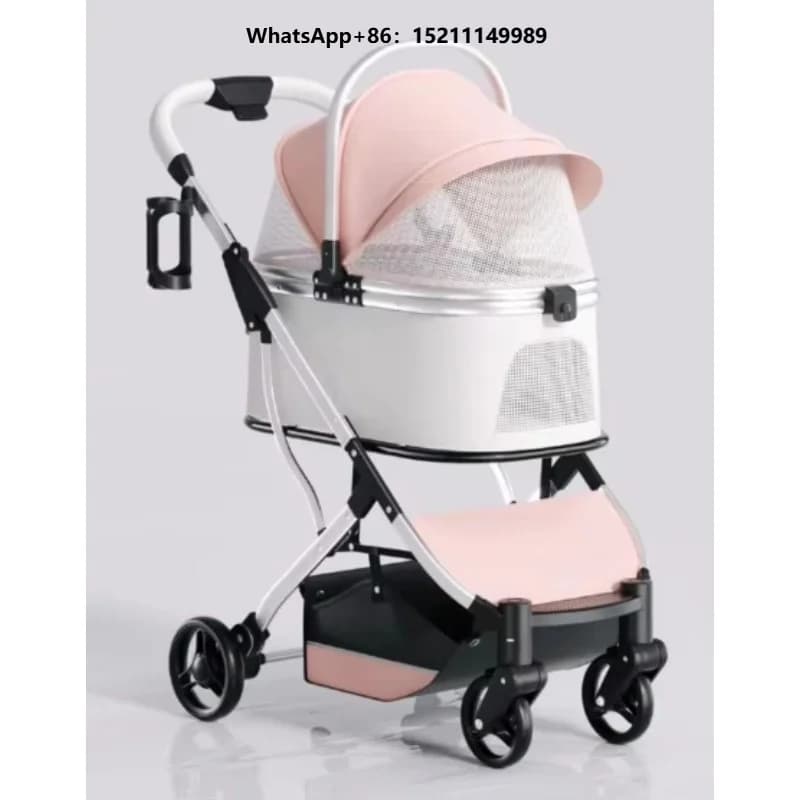Pet Stroller Pet Carrier with Aluminum Alloy Frame Foldable Waterproof Easy to Clean Lightweight