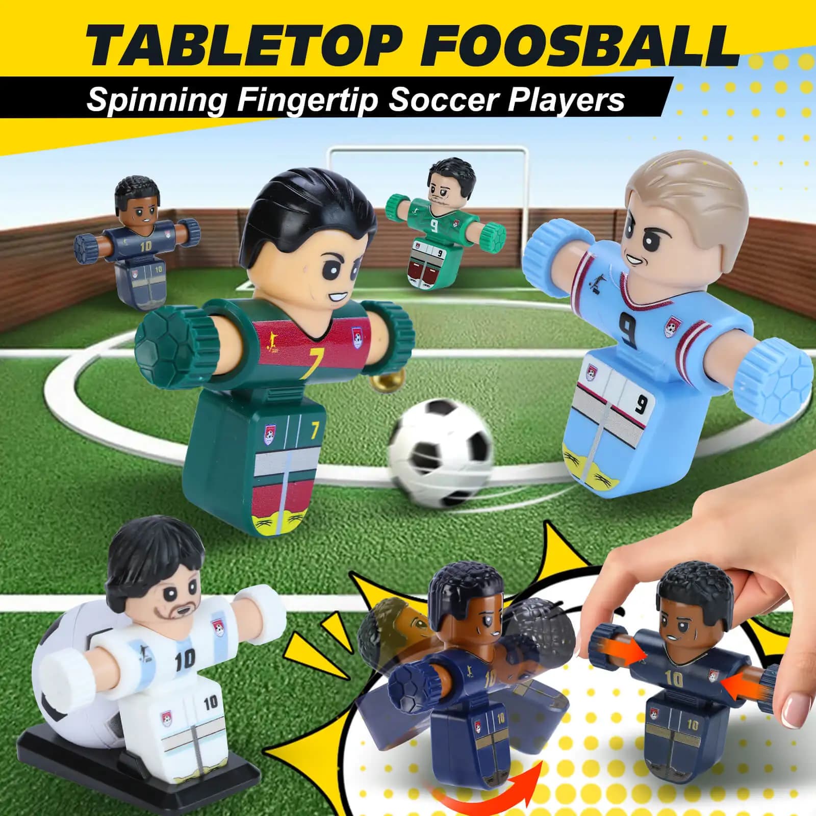NUOVI giocatori di calcio Fidget Spinner HOT, giochi di biliardino da tavolo, giocattoli per bambini, decorazioni per il desktop antistress per la raccolta