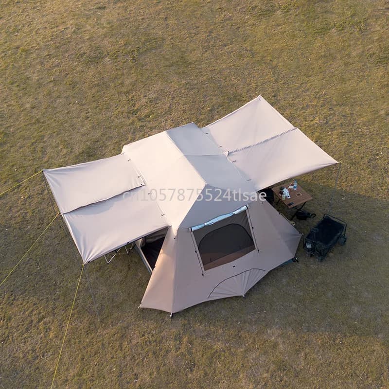 Tenda Oxford Automatica Grande per 3-8 Persone, per Avventure Familiari all'Aperto, Tenda a Doppio Tetto con Veranda, Montaggio Rapido, Tenda da Campeggio