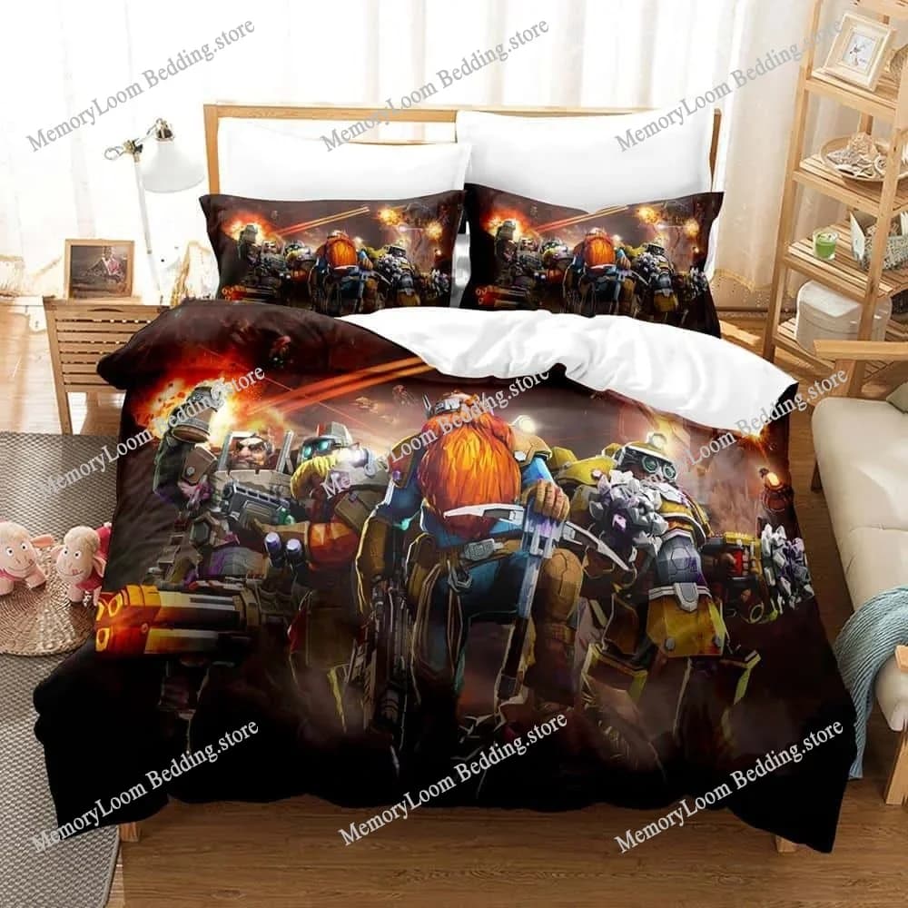3d Print Anime Game Deep Rock Galactic Bedding Set Single Twin Full Queen King Size Bed Set Adult Kid Bedroom Duvet Cover Sets