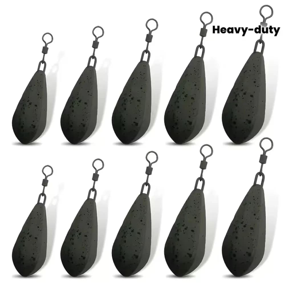 Confezione da 4 piombi per pesca alla carpa resistenti con linee lunghe leader - 1,5 Oz/2 Oz/2,5 Oz/3 Oz/3,5 Oz (42-99 g) - Pesi di piombo pesanti, adatti per spigole, trote, pesci gatto - Adatto per pesca d'acqua dolce e salata