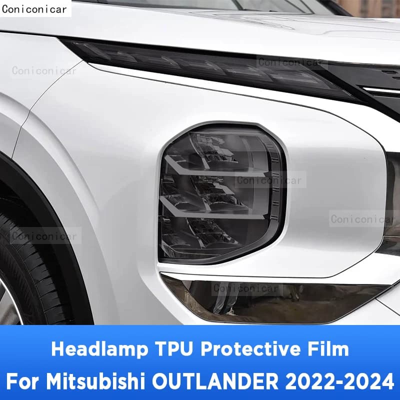 For Mitsubishi OUTLANDER 2022-2024 TPU Car Exterior Headlights Anti-Scratch Protective Film Cover Headlamps Repair Sticker