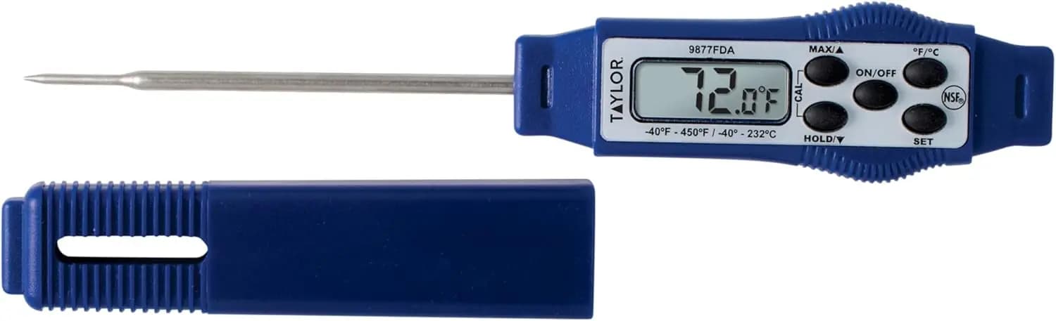 Termometro Digitale Compatto e Impermeabile per Alimenti, Asta da 2,81'', Sonda da 1,5mm Consigliata dalla FDA, Certificato NSF, Blu