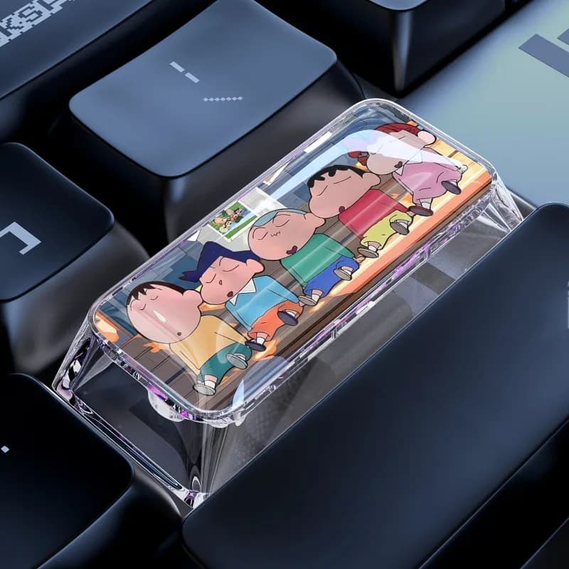 New Keycap Single ENTER, Crayon Shin-chan Cartoon theme, Cute, for Incruciated Axis Mechanic Keyboard, 2.25U, Transparent, with Wall decal, SHIFT Keycap, Gift