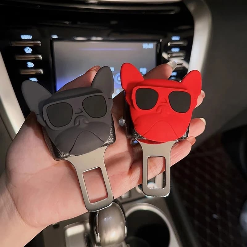 Fibbia per cintura di sicurezza a forma di cane dei cartoni animati, prolunga per cintura di sicurezza e tappo di sicurezza antigraffio