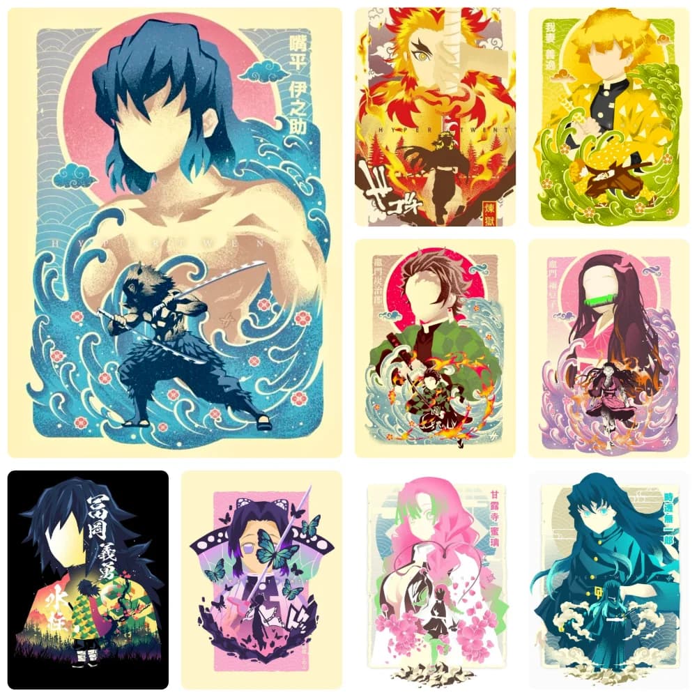 Demon Slayer Retro Ukiyo-e Characters Diamond Painting Kits Full Square&Round Mosaic Handmade Art Home Decor DIY New Arrivals