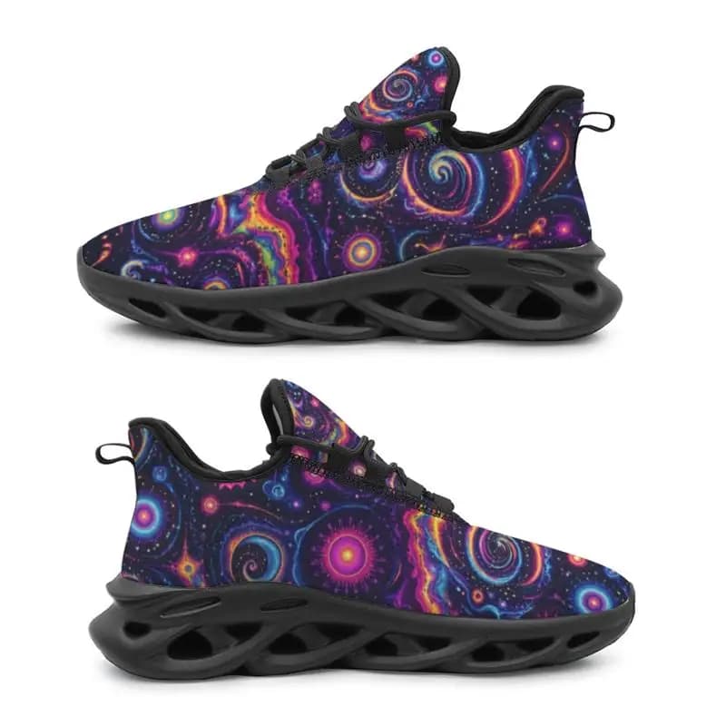 Ladies Men Running Shoes Sports Shoes，Psychedelic Cosmic Design，Suitable for outdoor sports and comfortable to wear，Stylish and