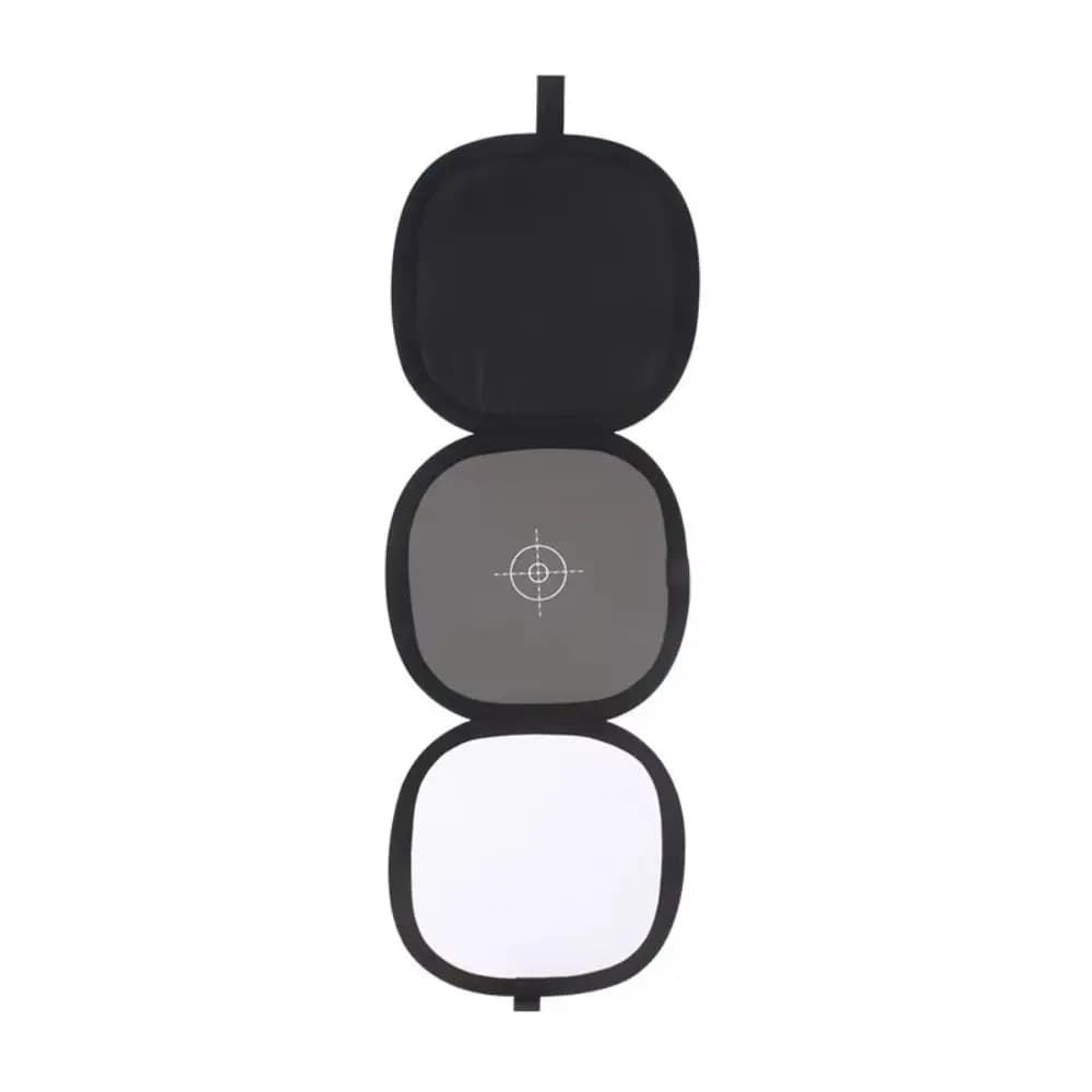 Riflettore a tre ante a due lati Disco pieghevole con presa a mano Scheda di bilanciamento grigia/bianca Diffusore di luce per scheda di messa a fuoco 3in1