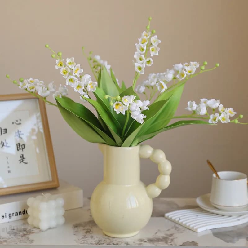 42CM Artificial Wind Chime Grass Home Decoration Bell Orchid Wedding Small Fresh Hand Held Flower Arrangement Materials