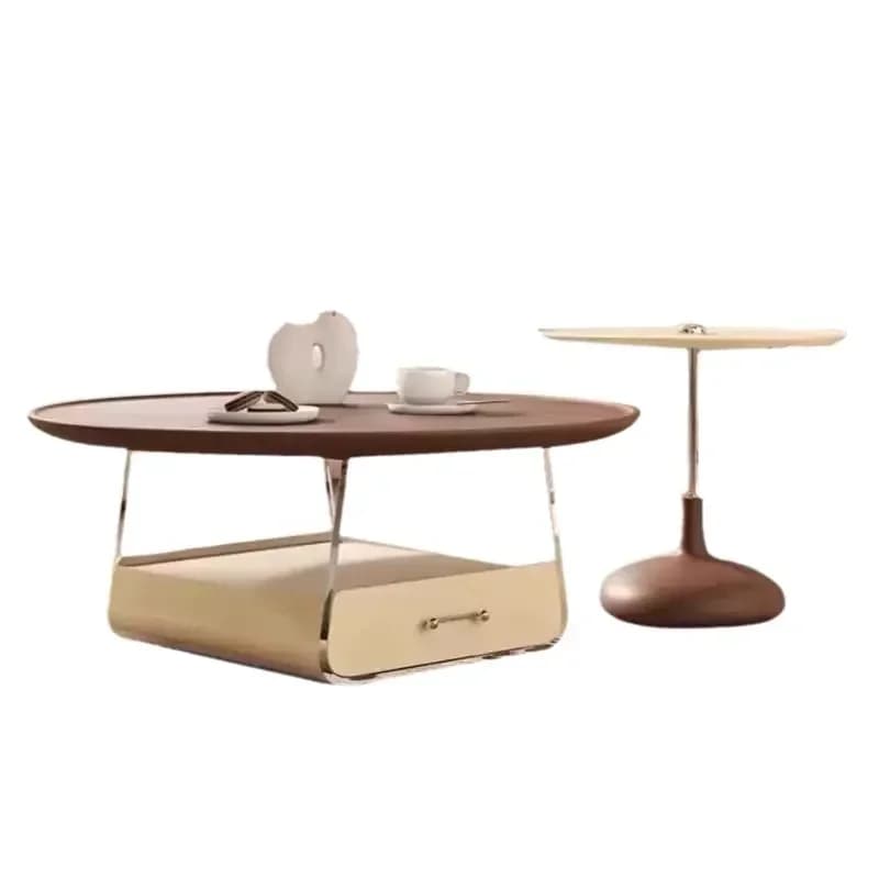 French cream wind acrylic coffee table living room modern simple retro paint size combination table