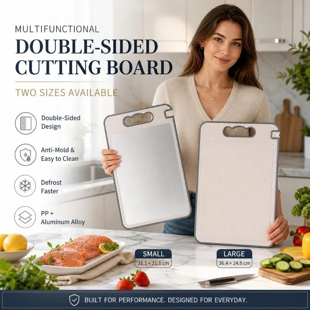 Stainless Steel Chopping Board Double-Sided Cut Vegetables Meat Cutting Board Mats Thawing Kneading Vegetable Cutting Board