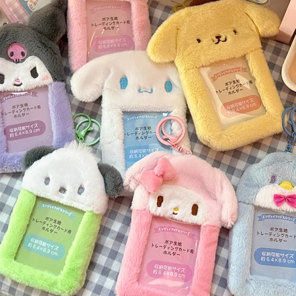 Sanrio Hello Kitty, Kuromi Melody card holder, Kawaii photo card holders, cute bag decoration, gift