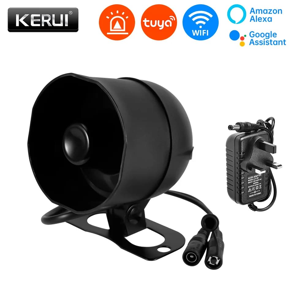 KERUI 120db WiFi Altoparlante Forte Sistema di Allarme Antifurto Tuya Smart Sirena di Sicurezza Domestica con Sensore di Porta Finestra di Movimento per la Casa