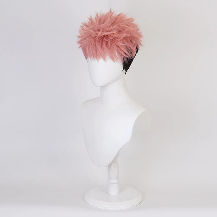 Anime Itadori Yuji Cosplay Wig Short Hair High Temperature Silk Rose Inner Mesh Wigs