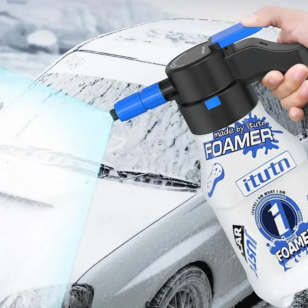 ISGTDRM Electric Foam Kettle 1.5 L Foam Generator Car Washing Foam Gun Durable Car Wash Towel Foam 2600mAh Lithium Battery