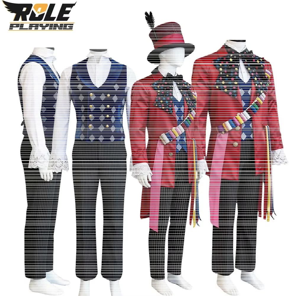 Mad Cosplay Hatter Costume Alice Movie Wonderland Hat Jacket Shirt Vest Pants Clothing Men Male Halloween Carnival Party Suit