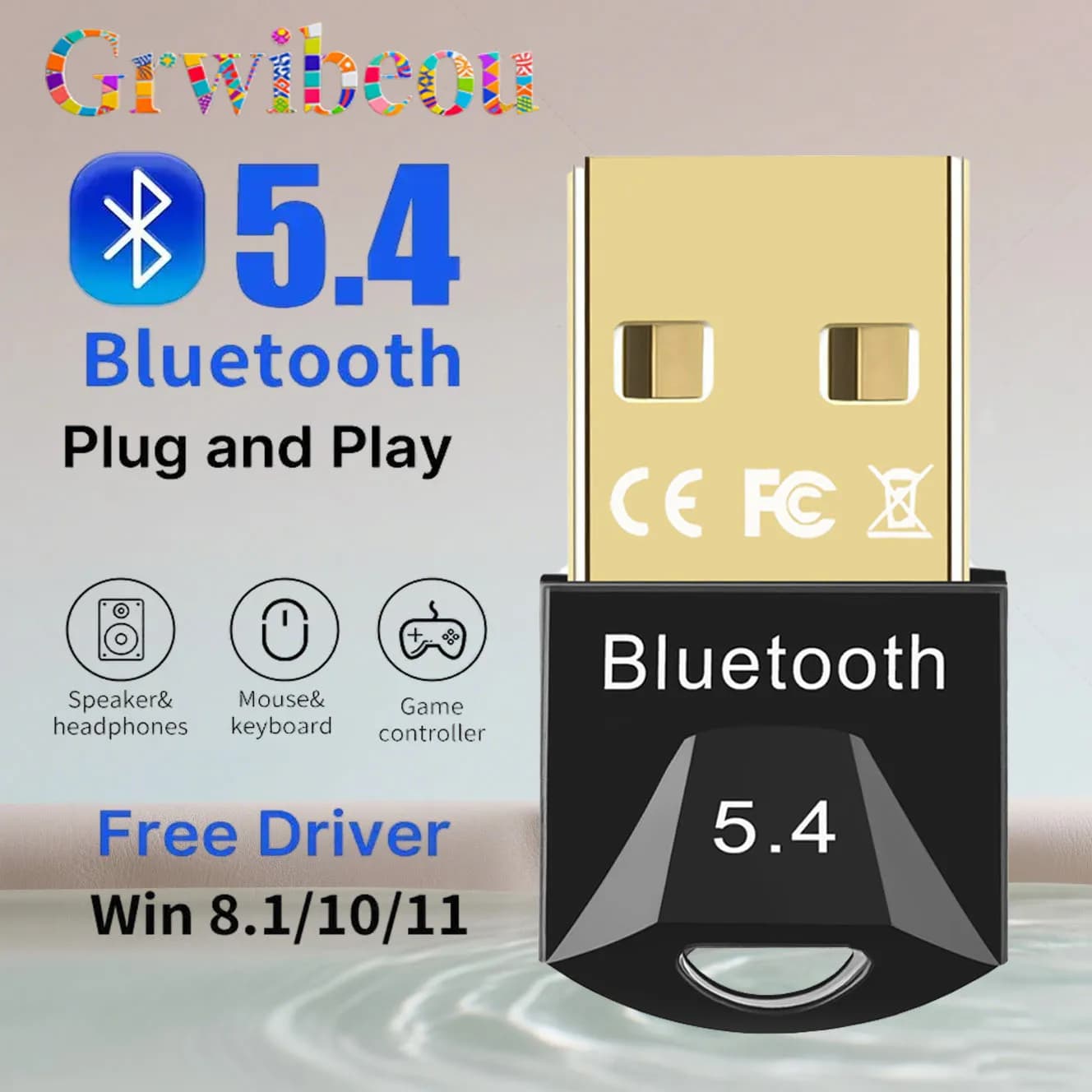 Bluetooth USB Adapter for PC USB dongle receiver Bluetooth 5.4/ 5.3/ 5.1/ 5.0 for speaker Mouse Keyboard Music audio transmitter