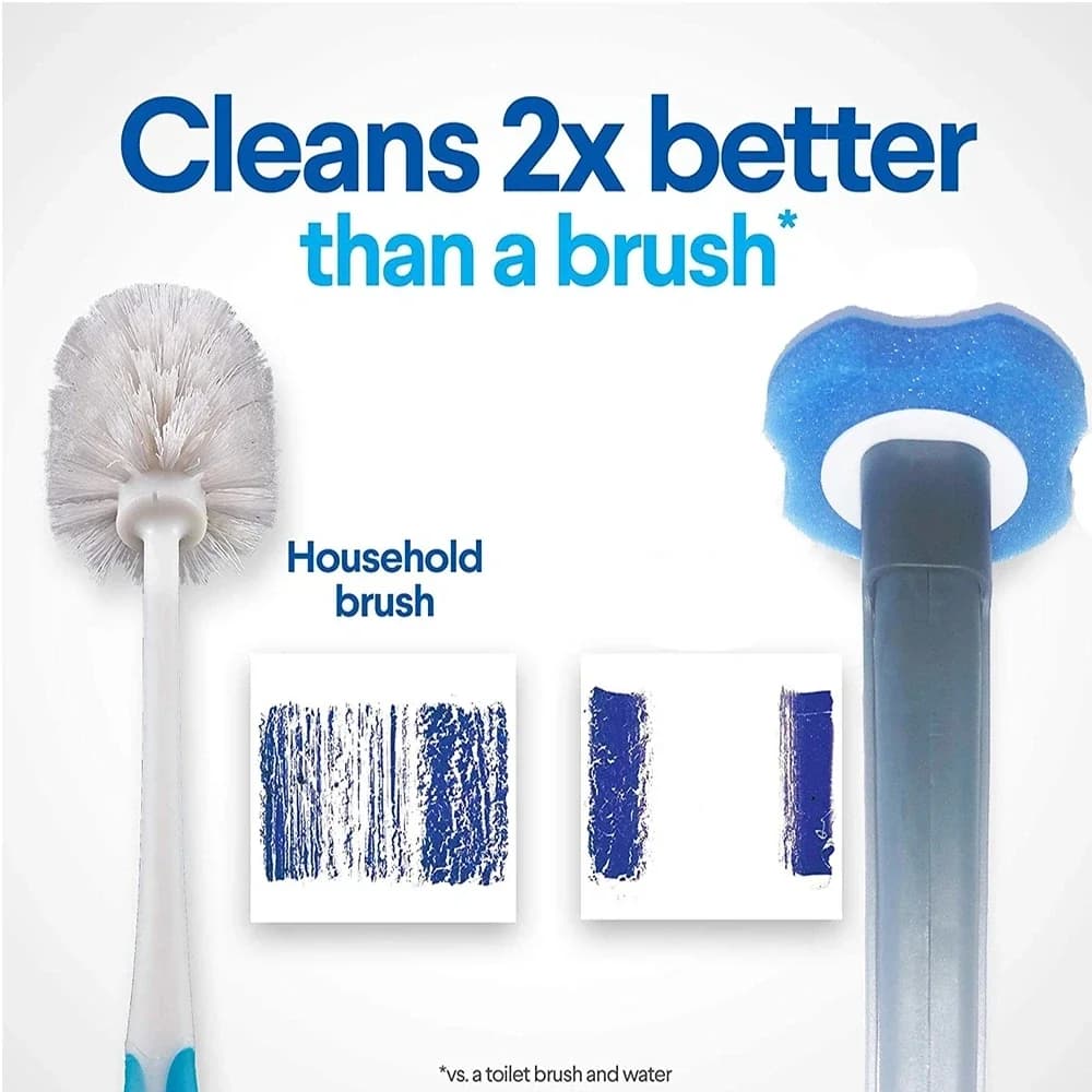 2026New WIKHOSTAR Disposable Cleaning Toilet Brush Long Handle No Dead Angle Cleaning Brush Replacement Brush Head Cleaning Tool