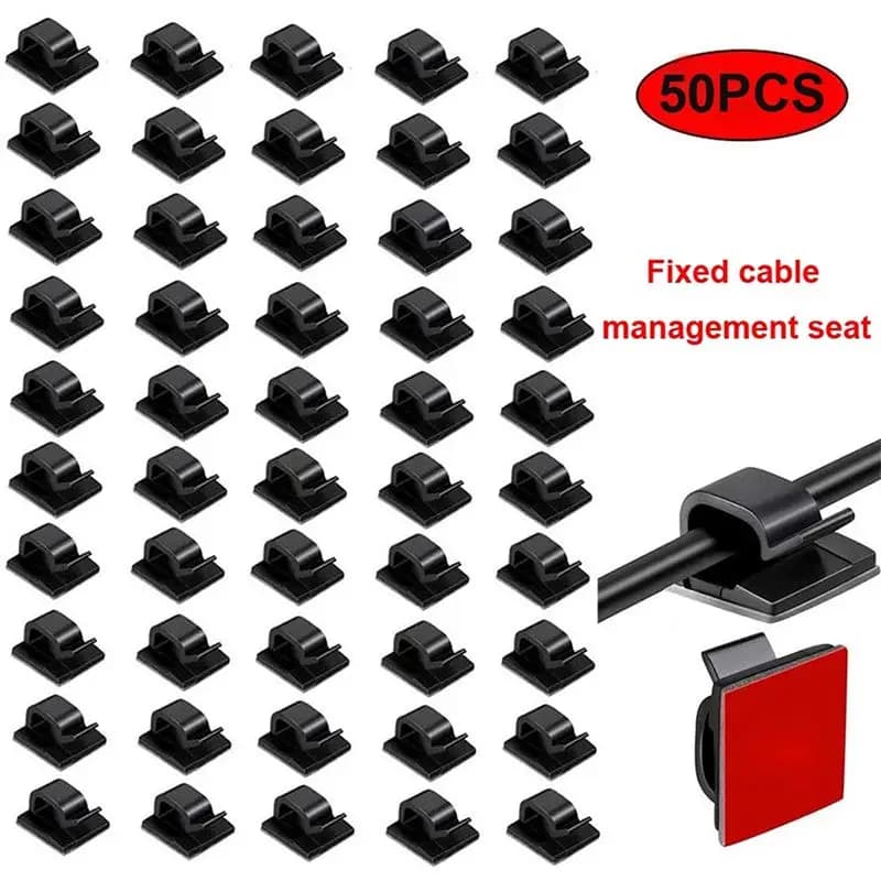 50 pz Clip per cavi per auto Gestione cavi autoadesivi Supporto per cavi Morsetto per organizer Clip per luce autoadesiva Clip per cavi per auto