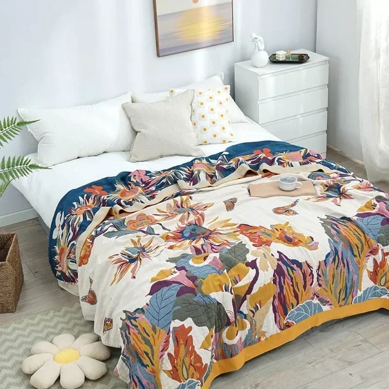 European Cotton Blanket Bedspread On The Bed Luxury Sofa Cover Air-conditioning Blanket Soft Sheet Cooling Cover Home Textile
