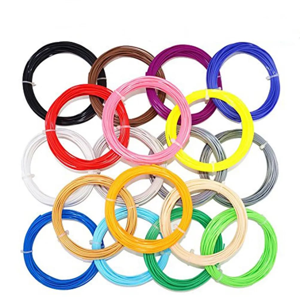 5M 3D Printing Filament for 3D Pen and Printer, PLA, diameter 1.75 mm, 18 casual colors, biodegradable, ecological, creative gift DIY