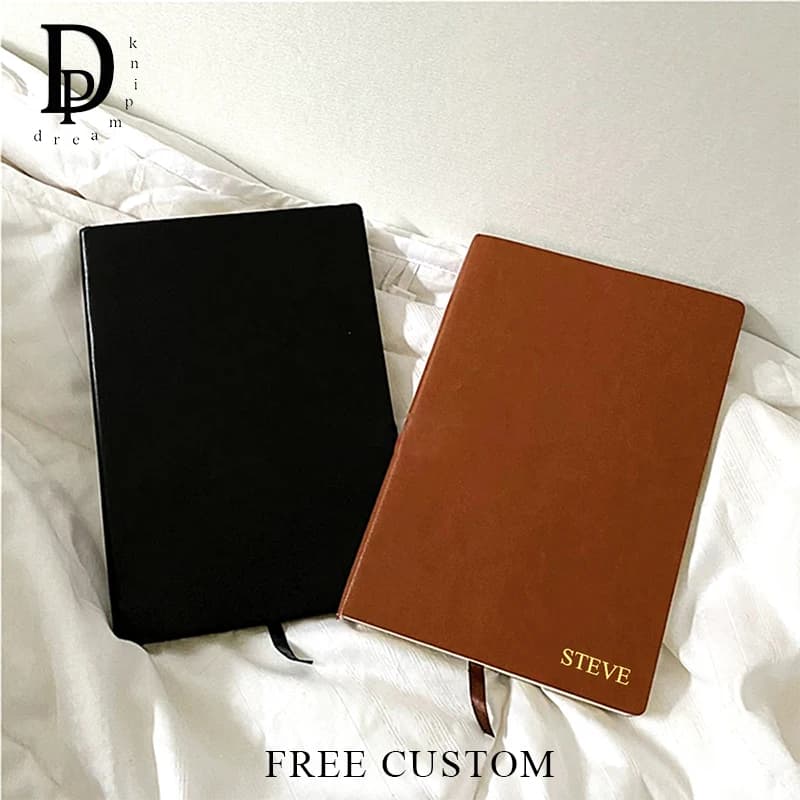 Nome personalizzato Copertina in pelle PU Notebook A5 Ufficio aziendale Studente Programma Libro Incisione Logo Diario Planner Insegnante Regalo all'ingrosso