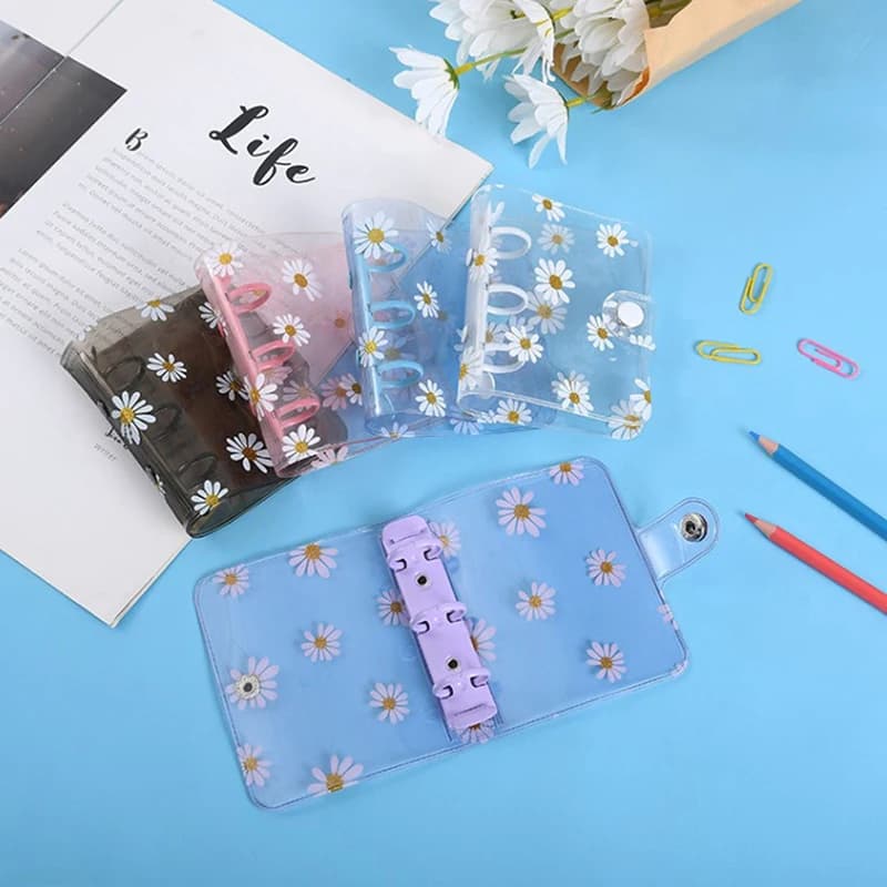 Mini raccoglitore a margherita a 3 fori, agenda per appunti, quaderno, diario, diario, raccoglitore ad anelli, materiale scolastico Kawaii